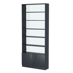 Стеллаж из ДСП с 5-ю полками 250x900 мм серии LEVEL-5 №11-1 (З/C - СТЕКЛО), Антрацит