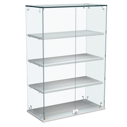 Витрина Истра настольная №22-ДП с прямыми полками из ДСП, Серый