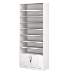 Стеллаж из ДСП с 8-ю полками 400x900 мм серии LEVEL-8 №14 (З/C - ДВП), Ясень Анкор светлый