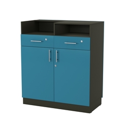 Кассовый прилавок "Диаманд" №10-1000, ЛДСП черный + МДФ бриз