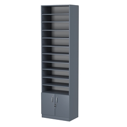 Стеллаж из ДСП с 10-ю полками 350x600 мм серии LEVEL-10 №6 (З/C - ДВП), Темно-Серый