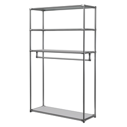 Хромированное вешало БАШНЯ №6-3 с полками ДСП 16мм, Серый