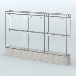 Торговая система ХРОМ без ДСП 3600 мм №3 с тумбами Т-11 и поручнями, Метрополитан Грей