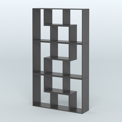 Высокий торговый стеллаж Лофт №3 шестимодульный, Черный