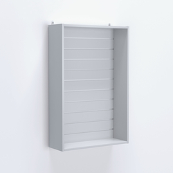 Витрина настенная №202-1В без дверей с эконом панелью, Серый