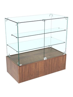 Прилавок Истра со стеклянными дверками №102 (закрытый), Орех