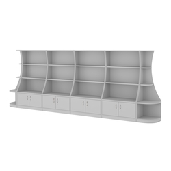 Пристенный низкий стеллаж ГАРАНТ №4, Серый