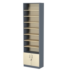 Стеллаж из ДСП с 7-ю полками 300x600 мм серии LEVEL-7 №5 (З/C - ДВП), Темно-серый + Крем Вайс