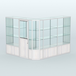 Павильон из профиля угловой №3б (5,5 кв.м), Ясень Анкор светлый