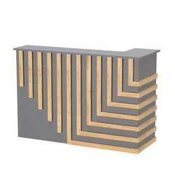 Стойка ресепшен ГРАУНД №5А, Темно-Серый  + Дуб Золотистый