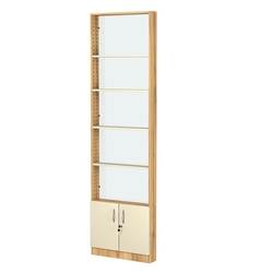 Стеллаж из ДСП с 4-мя полками 100x600 мм серии LEVEL-4 №1-1 (З/C - СТЕКЛО), Дуб Золотистый и Крем Вайс