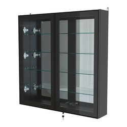 Витрина настенная №4-2А зеркальная серии Collecto, Черный