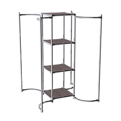 Хромированное вешало ВОЛНА №3-3 с полками ДСП 16мм, Ясень Анкор темный - U31105