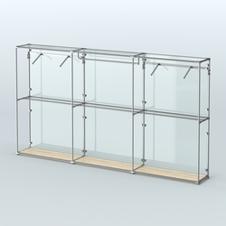 Торговая система ХРОМ (задняя стенка - стекло) 3600 мм с поручнями №3, Дуб Сонома