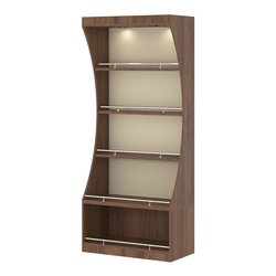 Стеллаж Гарант №1-1-900-О с ограничителями, Орех + Крем Вайс