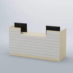 Ресепшен Атлант с накладными планками №6, Крем Вайс + Белый