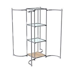 Хромированное вешало ВОЛНА №4-1 с полками стекло 6мм, Дуб Сонома