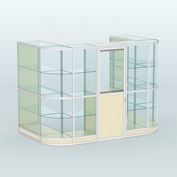 Павильон из профиля пристенный №4г (4,05 кв. м), Крем Вайс