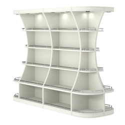 Островной высокий стеллаж ГАРАНТ №3-О с ограничителями, Белый