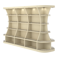 Островной высокий стеллаж ГАРАНТ №4-О с ограничителями, Крем Вайс