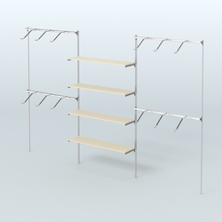 Neo Fix №3 с полками из ДСП и поручнями из хрома (3600 мм), Крем Вайс