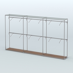 Торговая система ХРОМ без ДСП 3600 мм с поручнями №4, Орех