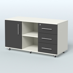 Приставка подкатная Лонди, цвет дуб шамони светлый, Белый и Черный