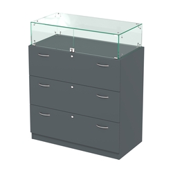 Закрытый прилавок с выдвижными ящиками Селена-114, Темно-Серый