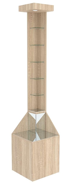 Витрина серии Эталон угловая №2 (Внешний угол), Дуб сонома