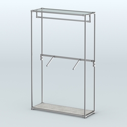 Торговая система ХРОМ без ДСП 1200 мм с поручнями №2, Метрополитан Грей