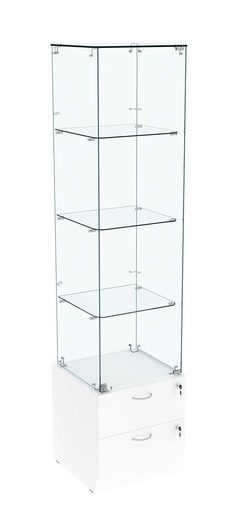 Витрина ХРУСТАЛЬ №6 стаканчик (задняя стенка - стекло), Белый