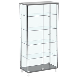 Витрина РОНДО с регулировочными полками №4-1-РЕГ на ножках (задняя стенка стекло), Антрацит