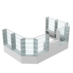 Торговый пристенный островок ГРАЦИЯ №11 (открытый) (9.62 кв.м), Серый