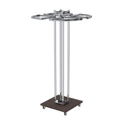 Торговое хромированное одноярусное вешало СЕКТОР №1, Дуб Венге