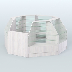 Низкий торговый остров серии Алмаз №1 малый, Ясень Анкор светлый