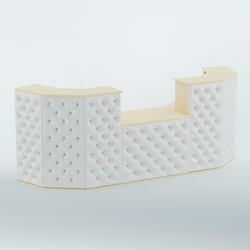 Ресепшен со столом БАРОН №7 (карета золото), Крем вайс + Экокожа белая