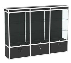 Витрина из профиля №1-2П (3-ех метровая) (задняя стенка - ДВП) , Черный