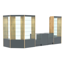 Павильон №12 из ДСП, Темно-серый и Дуб Золотистый