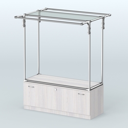 Островная торговая система ХРОМ 1200 мм с тумбами №3, Ясень Анкор светлый