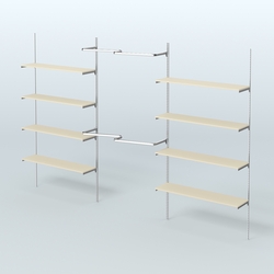 Neo Fix №7(М) настенная система с полками из ДСП поручнями из хрома (3600 мм), Крем Вайс