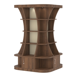 Островной высокий стеллаж ГАРАНТ №7, Орех + Крем Вайс