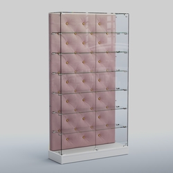 Низкая стеклянная витрина КАПИТОНЕ №9-ХП, Белый + 14 Flamingo