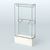 Торговая система ХРОМ (задняя стенка - стекло) 1200 мм №2-1 с тумбой Т-11 и поручнями Белый