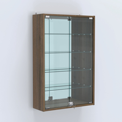 Витрина настенная №202-2А высокая с зеркалом, Орех
