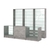Комплект стеллажей со стеклянными полками U-6 №12-1 и прилавков ЭК-04 Бетон Чикаго светло-серый F186 ST9