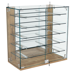 Витрина настенная НЕО №1-4 с зеркалом и пятью полками, Дуб канзас коричневый Н1113 ST10