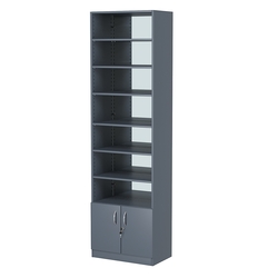 Стеллаж из ДСП с 6-ю полками 350x600 мм серии LEVEL-6 №6-2 (З/C - ЗЕРКАЛО), Темно-Серый