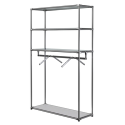 Хромированное вешало БАШНЯ №7-4 с полками Зеркало 4мм, Серый