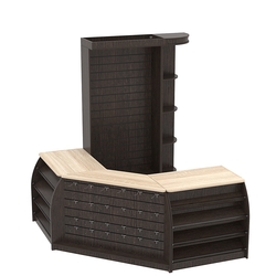 Комплект кассовой зоны с экономпанелями малый №1, Дуб Венге и Дуб Сонома