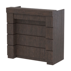 Торговый кассовый прилавок выкатной с утопленным фасадом №УФК-1-1, Дуб Венге